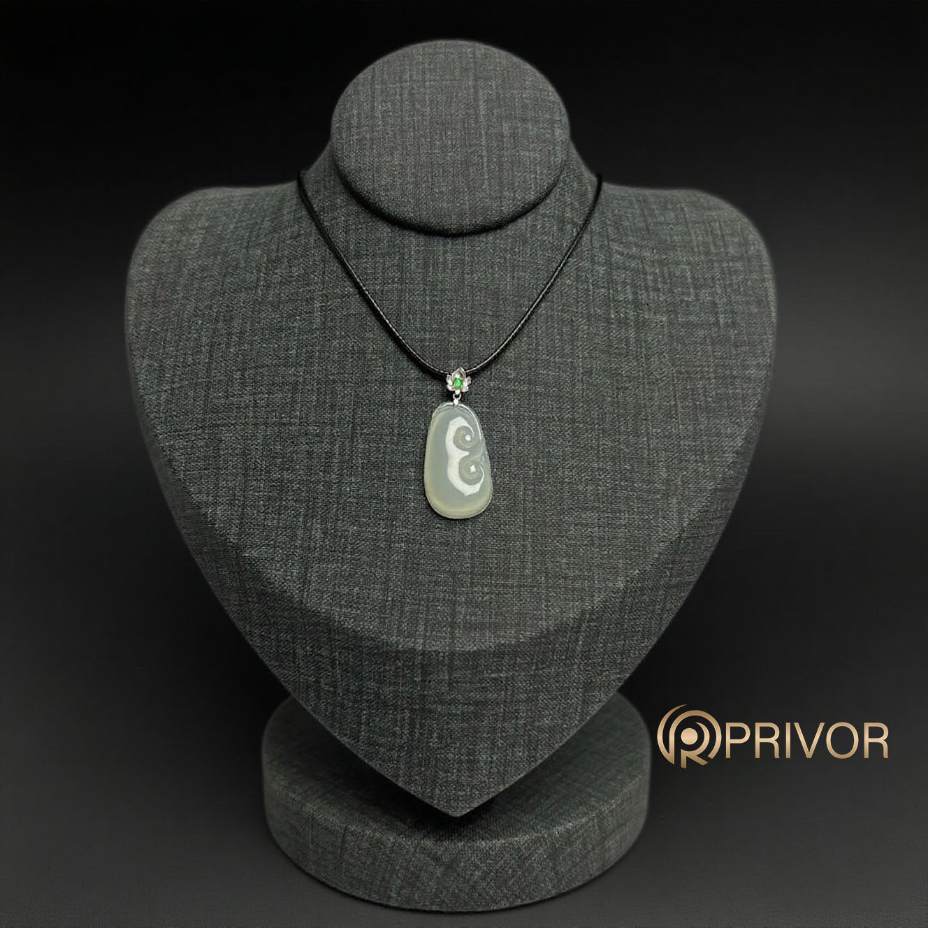 18K Gold Yin Yang Harmony White Pendant