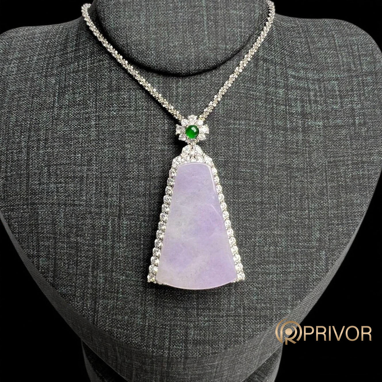 Orchid Tapered Jadeite Pendant