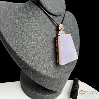 Muse Lavender Ice Jade Pendant (Tapered)