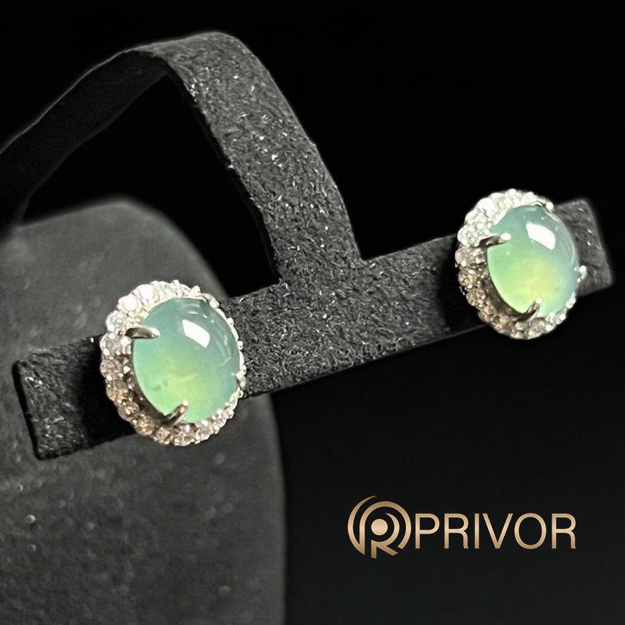 Mint Halo Studs Earrings