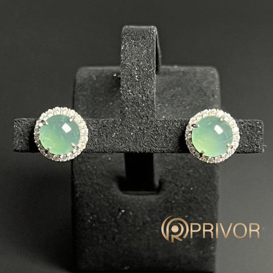 Mint Halo Studs Earrings