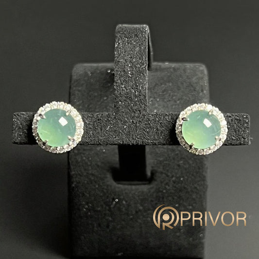 Mint Halo Studs Earrings