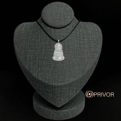 18K Gold Lavender Smiling Baby-Buddha Pendant