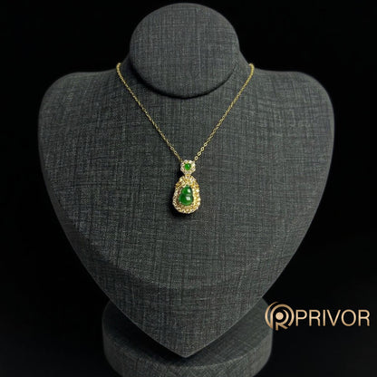 Green Glint Pear Pendant