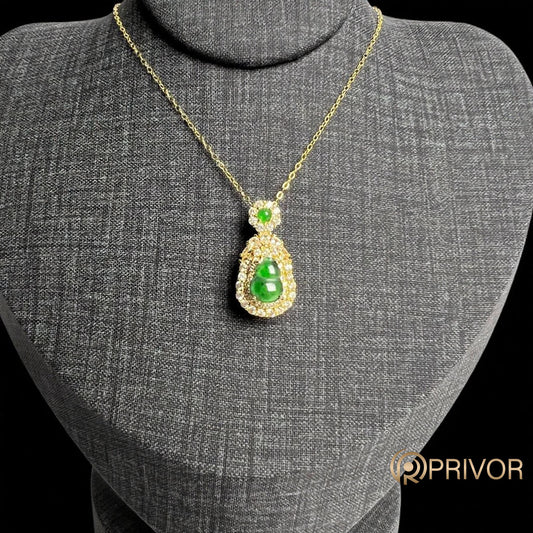 Green Glint Pear Pendant