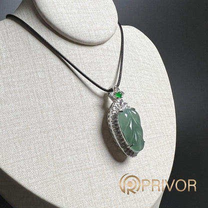 Icy Leaf Whisper Pendant