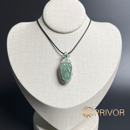 Icy Leaf Whisper Pendant