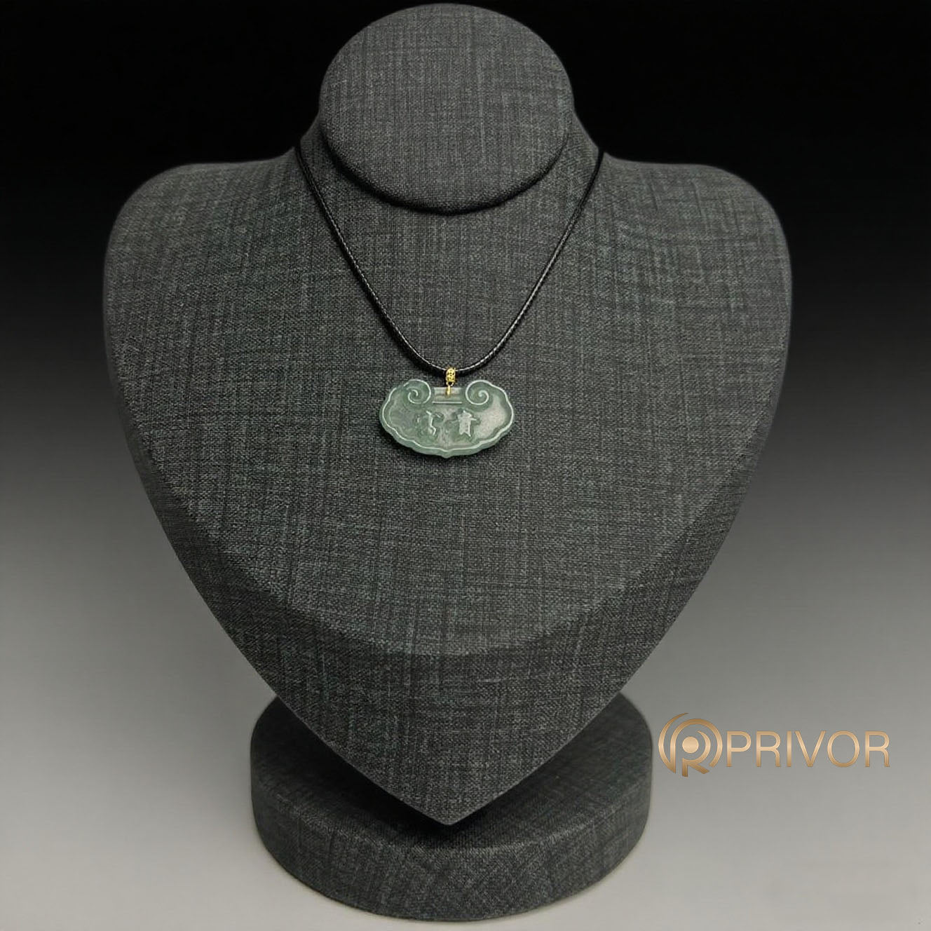 18K Gold Cloud Motif Lock Icy Jadeite Pendant