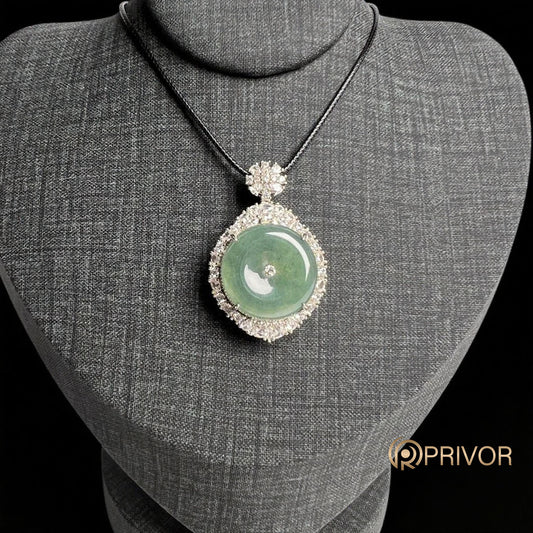 Celeste Jadeite Medallion Pendant