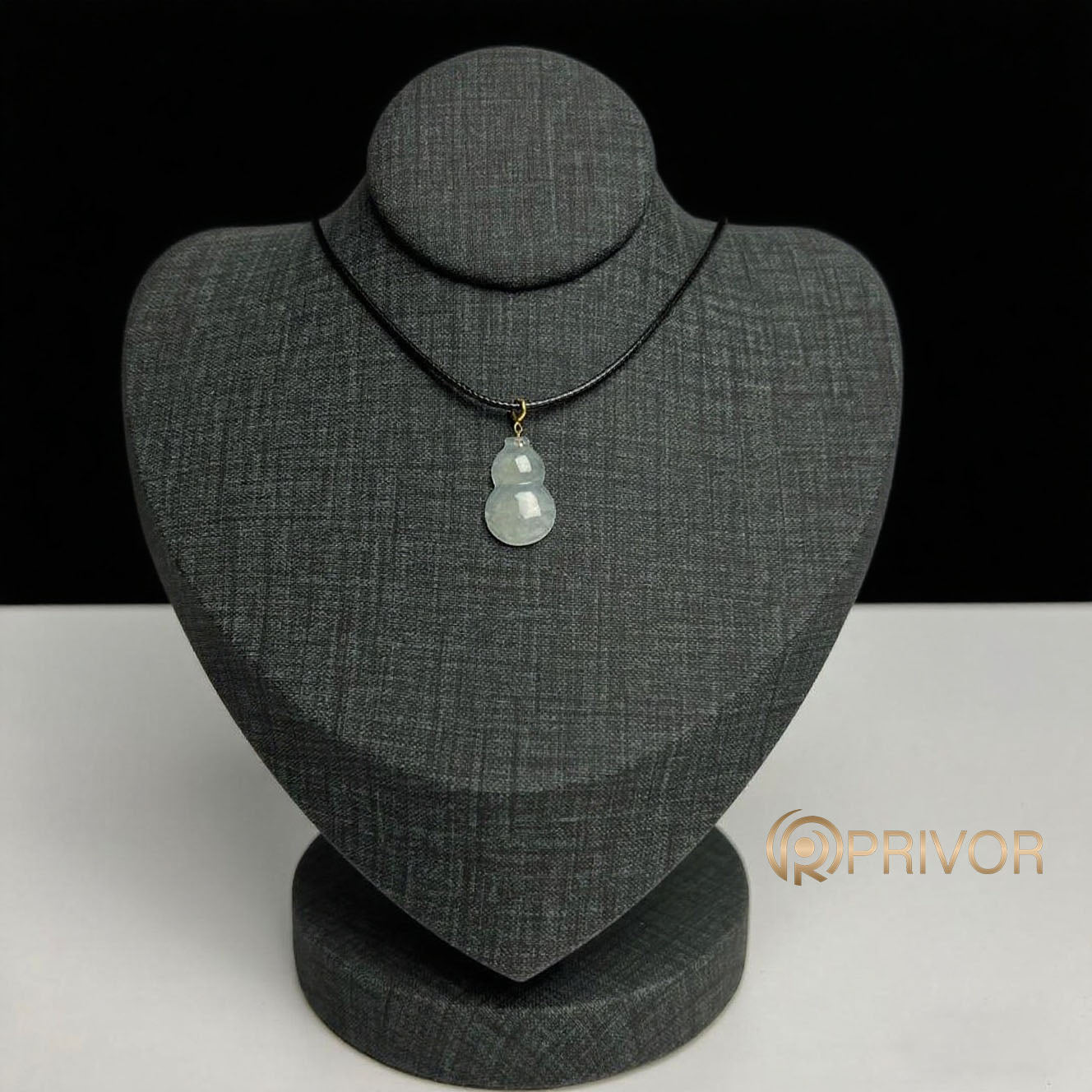 18K Gold Double Gourd Icy Jadeite Pendant